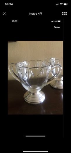 Antique Silver Footed Sugar and Milk Bowls