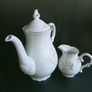 MZ Moritz Zdekauer Bohemian Porcelain Coffee Pot and Creamer Image 2