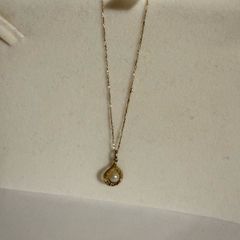 9ct Gold Pearl Pendant Vintage Necklace