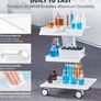 Laboratory Cart, 3-Layer Laboratory Cart with Wheels, Mobile Metal Cart with Swivel Castors, Serving Cart Clinic Cart with Tray and 100 kg Load Capacity, for Laboratory, Clinic, Beauty Salon Image 5