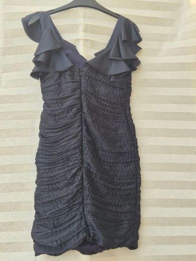Rare London navy blue ruffled bodycon dress