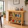 Home Bar Unit Wine Bar Cabinet Table 3-Tier with Storage Shelves, Opener Storage Box & Adjustable Foot Pads Image 6