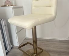 Cream & gold bar stool / Makeup chair