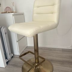 Cream & gold bar stool / Makeup chair