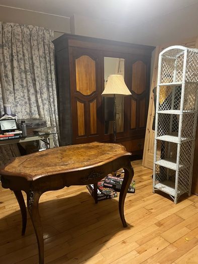 antique walnut and rosewood inlay table