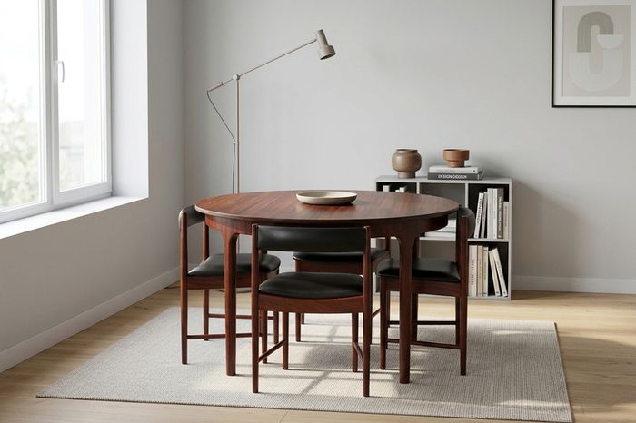 Vintage Rosewood Dining Table & 6 Dining Chairs Set by Tom Robertson for McIntosh, 1960s