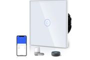 BSEED Smart Light Switch, 1 Gang 1 Way WiFi Touch Switch, Work with Alexa/Google Home, Voice/App Control Sharing Glass Touch Switches(Neutral Wire Required)