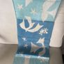 Hand Painted Silk Magli Scarf with Swallows and Flora Motif Image 3
