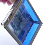 Vintage blue and clear etched flowers Brass trinket box , glass jewelry box Image 3