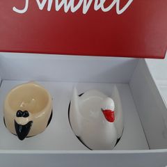 New egg cups Swan and sheep in box Graham Knuttel