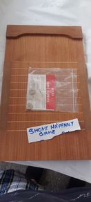 Shove ha'penny game ,hard wood,,well made ,,coins rules included etc ,buyer collects or pays postage thank you, sold as seen ,,came from Wales closed down pub,,nice inlaid in wood