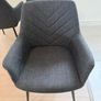 Set of 4 Grey Fabric Dining Chairs - Like New Image 2