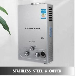 8L Hot Water Heater Propane Gas Tankless Instant Boiler With Shower Kit