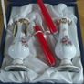 Limoges Porcelain Candlesticks Pair of Hand-Decorated Floral Holders with Box Image 2