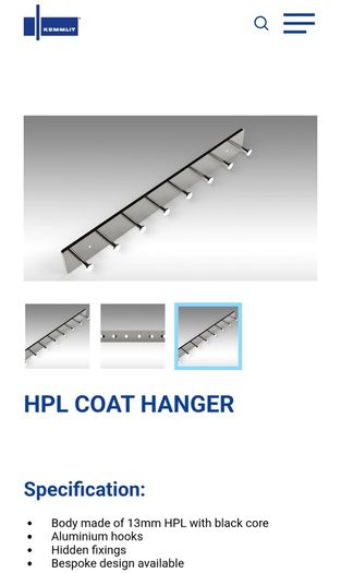 Kemmlit HPL Heavy Duty Coat Hooks For Business Office