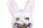 Zombie White Bunny Rabbit Bloody Fur Teeth Scary Mask COSTUME Halloween Cosplay