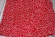 Red with tiny white flowers mini skirt size S