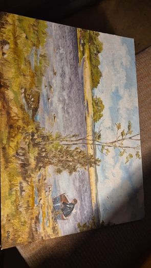 Vintage Oil Painting on Board