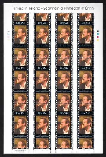 2008 Ireland Filmed in Ireland Commemorative Stamps Sheetlet Plate 1A1A1A1A Mint Never Hinged (MNH)