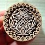 Handcrafted Wooden Printing Block Stamp - 6cm | Decorative Textile & Craft Tool Image 3