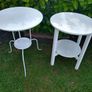 Frre to take.. 2 small garden tables. One wood one metal. Need to painted. Collection darndale Image 2