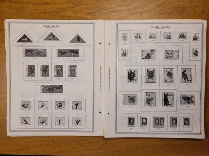 Poland 1946 -1983  Minkus Stamp album pages partially filled