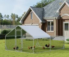 Walk-In Chicken Run, Hen House, with Roof, for Ducks, Chickens, Rabbits