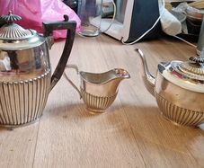 Vintage EPBM Silver Plated 3-Piece Tea & Coffee Service Set