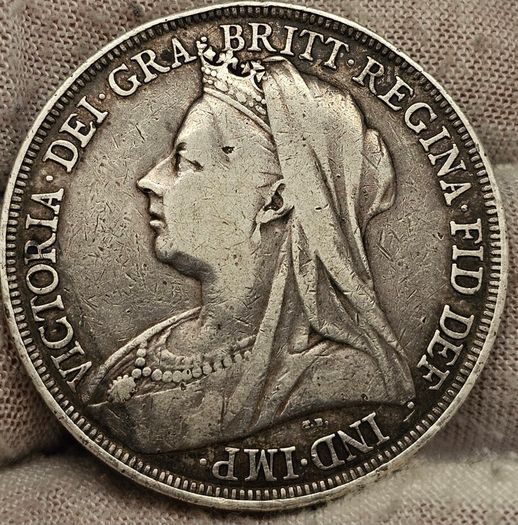 Great Britain Silver 1895 Crown Queen Victoria LIX