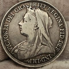 Great Britain Silver 1895 Crown Queen Victoria LIX