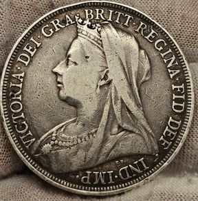 Great Britain Silver 1895 Crown Queen Victoria LIX