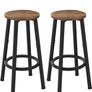 Bar Stools Set of 2, 64CM Kitchen Breakfast Bar Stools Chairs with Footrest Image 8