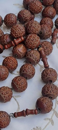 VICTORIAN HUGE Rosewood Rosary Beads