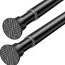 2Pcs Tension Rod 58-120cm Black Adjustable Tension Rods for Curtains Extendable Curtain Poles Shower Curtain Pole No Drilling Spring Tension Rod for Window,Wardrobe and Bathroom Image 9
