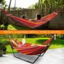 Hammock with Stand, Double Cotton Fabric with Spreader Image 7