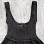 For Love & Lemons Black Ribbed Knit Babydoll Mini Dress Ruffle Strap Coquette Xxs Image 3