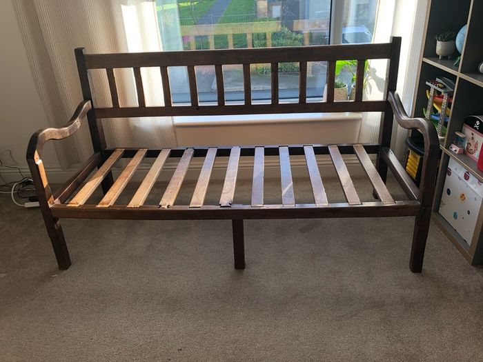 Solid Wood Bench with a cushion