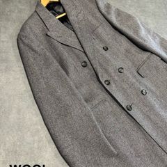 Men's Gray Double-Breasted Herringbone Coat