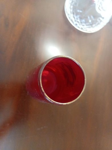 Vintage gilded ruby glass possibly murano