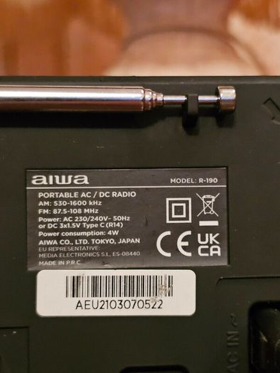 Portable Radio FM. Aiwa