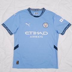 Puma Authentic Manchester City 2024 2025 Mens Home Football Shirt Jersey Blue Size L