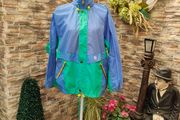 Vintage 90s K-Way International Multicolor Jacket Windbreaker Size Small but would fit medium  Folds away into a strapped pouch on the inside of the jacket