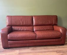 Leather couch sofa with 2 matching chairs