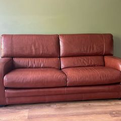 Leather couch sofa with 2 matching chairs