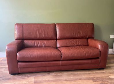 Leather couch sofa with 2 matching chairs