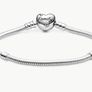 Pandora Moments Family Tree Heart Clasp Snake Chain Bracelet Size 20cm New Image 3