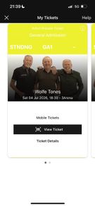 2x standing tickets to The Wolfe Tones (sold out)