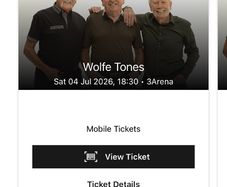 2x standing tickets to The Wolfe Tones (sold out)