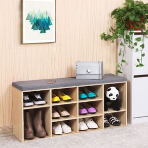 Shoe Storage Bench with Cushion Seat