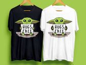 Hugs Free Baby Yoda t-shirt for adults and kids